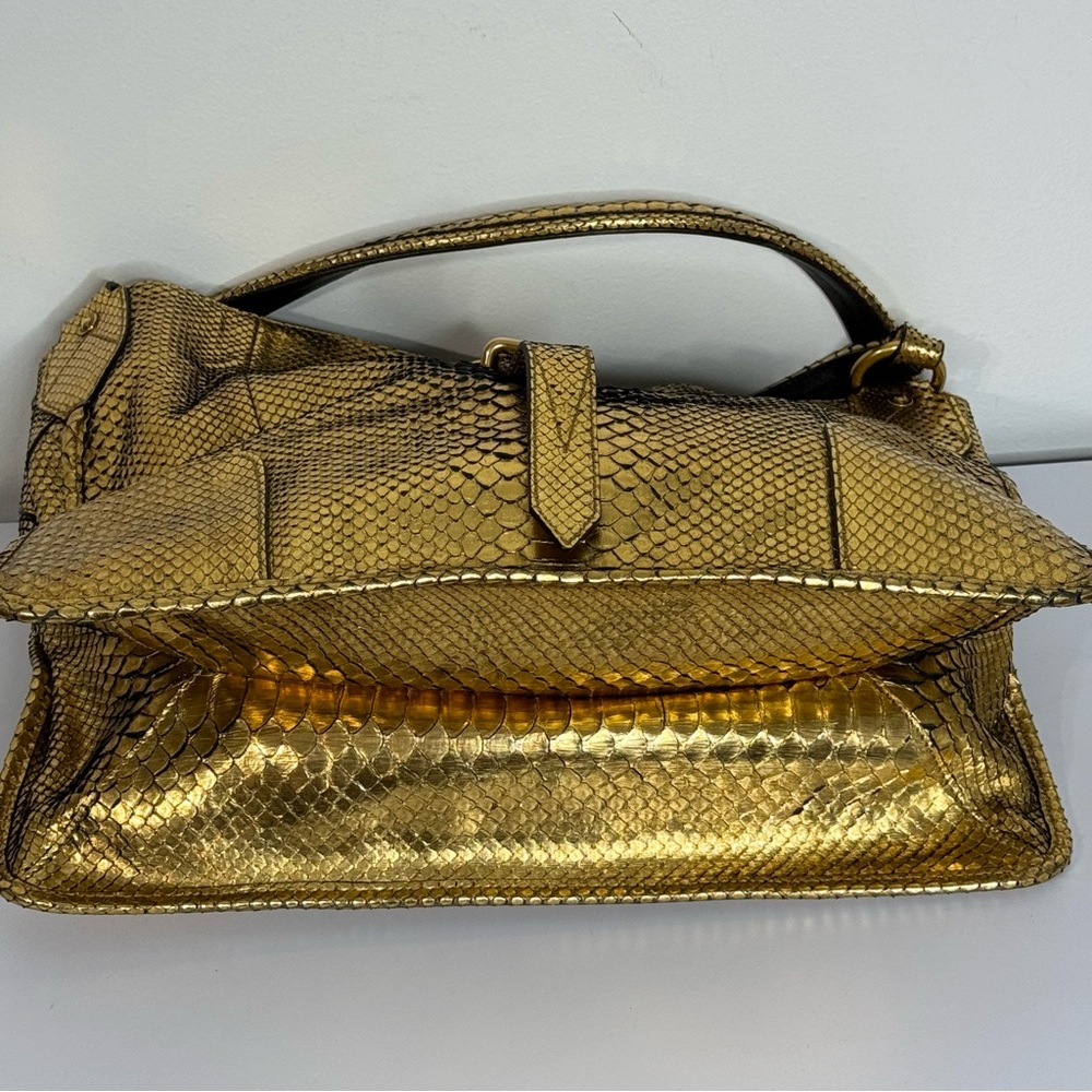 Belstaff Nottingham 41 Gold Snake Skin Bag - Picture 6 of 10